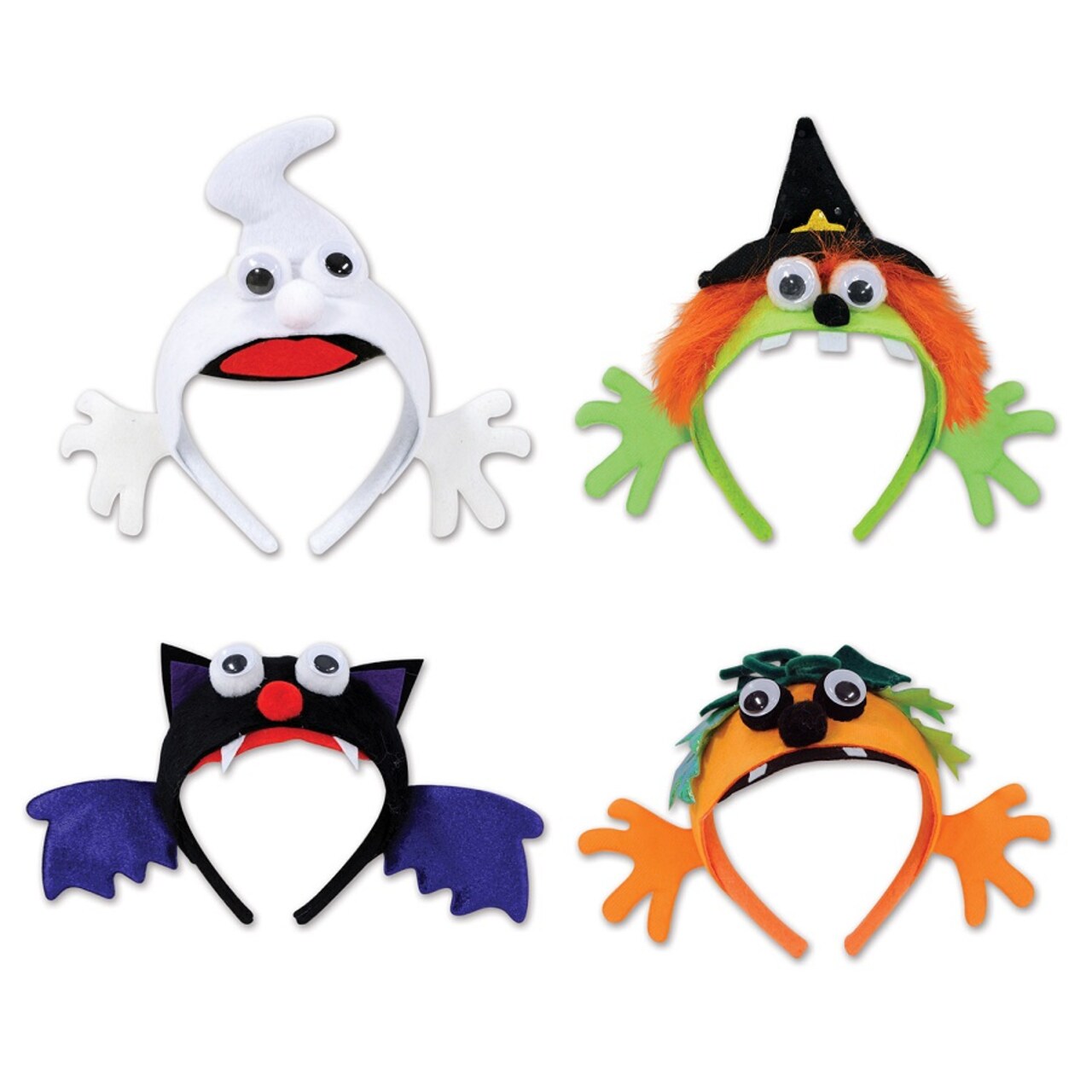 Beistle Club Pack of 12 Halloween Assorted Headbands Costume Accessories